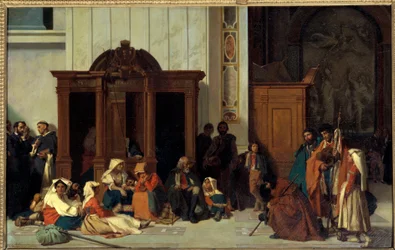Ein Beichtstuhl in der Petersbasilika in Rom, Ostersonntag