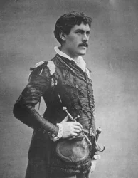 George Alexander, britischer Schauspieler und Theaterleiter, als Faust, 1887