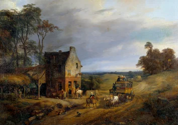 Verhaftet vor einem Gasthaus