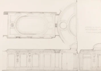 Entwürfe für das Innere des Oxford und Poland Street Kinematographentheaters: Decke und Rückwand des Auditoriums, ca. 1910
