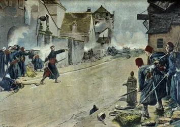 Paul Deroulede in der Schlacht von Montbeliard (Gravur)