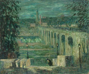 High Bridge bei Nacht, New York City, ca. 1910-1920