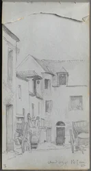 Skizzenbuch, Seite 39: Straßenszene