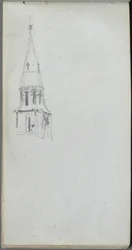 Skizzenbuch, Seite 44: Kirchturm