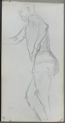Skizzenbuch, Seite 87: Figurenstudie