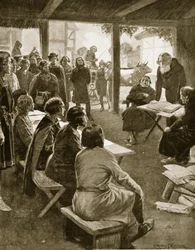 Die Gründung von Cambridge im Jahr 1109, Illustration aus 