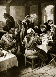 Wimund erzählt den Mönchen von Byland seine Abenteuer, 1141, Illustration aus 