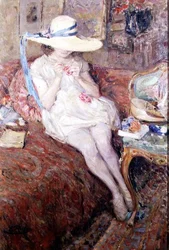 Junges Mädchen mit Strohhut