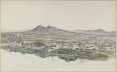 Blick über Neapel mit Pompeji auf den Vesuv