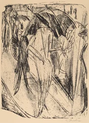 Dame im Regen, 1914