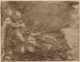 Bergbach mit Badenden