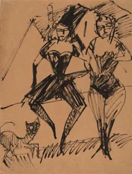 Zwei Tänzer mit einer Katze, 1913