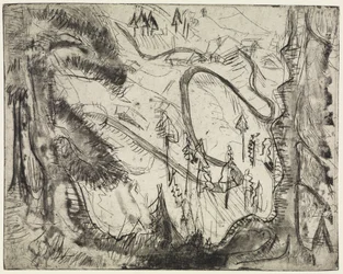 Bergweg, von oben gesehen