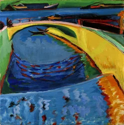 Brücke an der Mündung des Flusses Prießnitz, um 1910