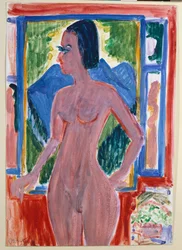Nackte Frau am Fenster