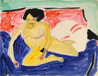 Sitzender Akt auf Divan