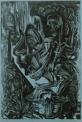 Selbstporträt mit tanzendem Tod, 1917