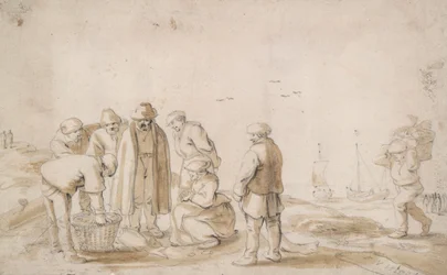 Fischhändler am Strand