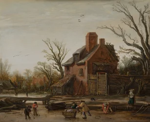Winterlandschaft mit Bauernhaus