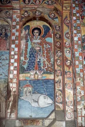 Engel, Fresko in der Kirche von Narga Selassie, Dek-Insel, Tana-See, Äthiopien