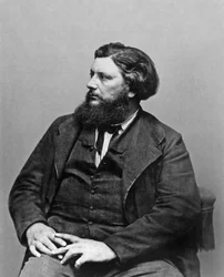 Gustave Courbet (1819-1877) französischer Maler, ca. 1865, Foto von Etienne Carjat