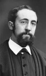 Porträt des Romanautors Jules Claretie (1840-1913) von Fotograf Etienne Carjat. Originaldruck, Fonds der fotografischen Werkstatt Roth & Cie