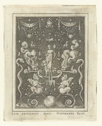 Venus mit Amor zwischen vier brennenden Herzen