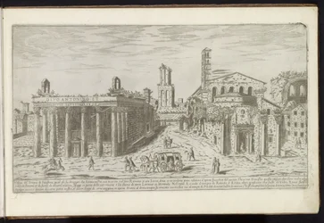 Ruine des Tempels von Antoninus und Faustina und des Tempels von Romulus am Forum Romanum