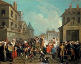 Karneval auf den Straßen von Paris, 1757