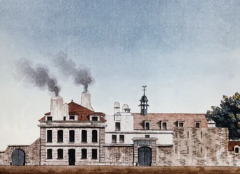 Necker-Krankenhaus im Jahr 1818 - Vignette graviert von J.E. Thierry, Archiv der öffentlichen Hilfe