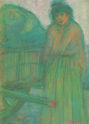 Hafenmädchen mit Wagen