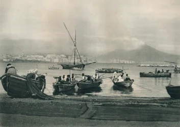 Fischer setzen zur See, Neapel, Italien, 1927