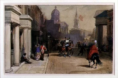 Trafalgar Square von Pall Mall, ca. 1848-52