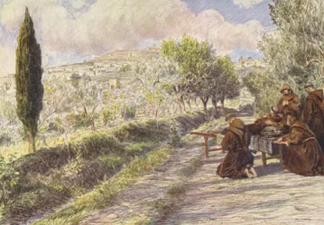 St. Franziskus segnet die Stadt Assisi