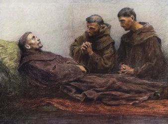 Der kranke heilige Franziskus im Bischofspalast von Assisi
