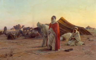 Zelt in der Wüste. Das Gebet. Detail. Lebensdaten des Künstlers: 1853-1907. 19. Jahrhundert. Bayonne, Musée Bonnat