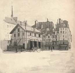 Alte Häuser am Quai des Orfèvres, 1915