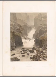 Zicht op de Barberine-waterval bij Vallorcine