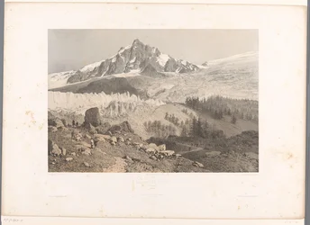 Ansicht des Bossons-Gletschers im Tal von Chamonix