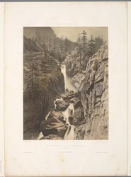 Ansicht des Bérard-Wasserfalls (Gezichten in Zwitserland, Savoye en Tirol)
