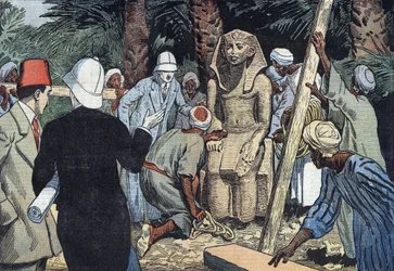 Entdeckung der Statue von Sesostris III im Jahr 1862