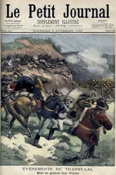 Südafrika - Burenkrieg. Tod des Generals Boer Viljoen. Zeichnung von Damblans. Le Petite Journal, 5. November