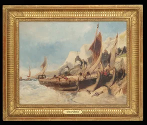 Fischerboote am Strand, Bretagne