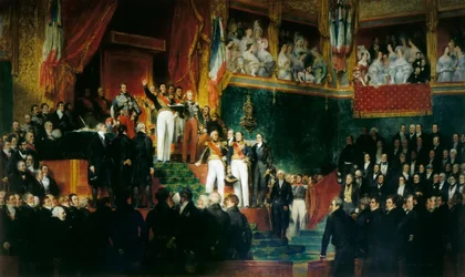Louis-Philippe I. wird als König vor der Abgeordnetenkammer vereidigt, 9. August 1830