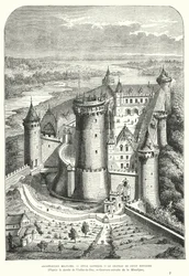 Schloss Coucy, Picardie, Frankreich, nach seiner Restaurierung im 19. Jahrhundert durch Eugène Viollet-le-Duc