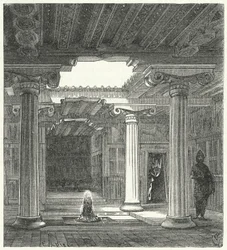 Ionischer Innenhof eines antiken griechischen Hauses