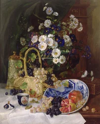 Stillleben mit Blumen und Früchten