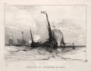 Fischerboote vor Anker, 1836