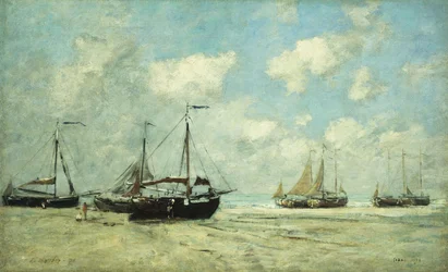 Boote am Ufer in Scheveningen, 1875