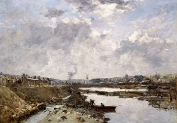 Fécamp, der Hinterhafen im Bau, 1883